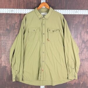 Duck Camp Mesh Lined Hunting Button Long Sleeve Shirt LS100 Green Men's 3XL XXXL